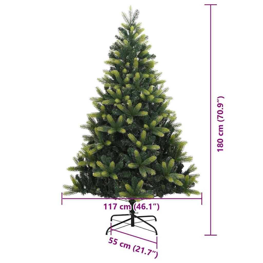 vidaXL Artificial Hinged Christmas Tree 300 LEDs Green 180 cm - 48324