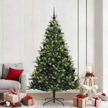 vidaXL Artificial Hinged Christmas Tree 300 LEDs Green 210 cm
