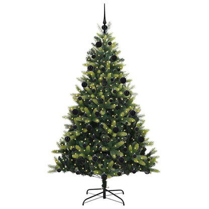 vidaXL Artificial Hinged Christmas Tree 300 LEDs Green 210 cm