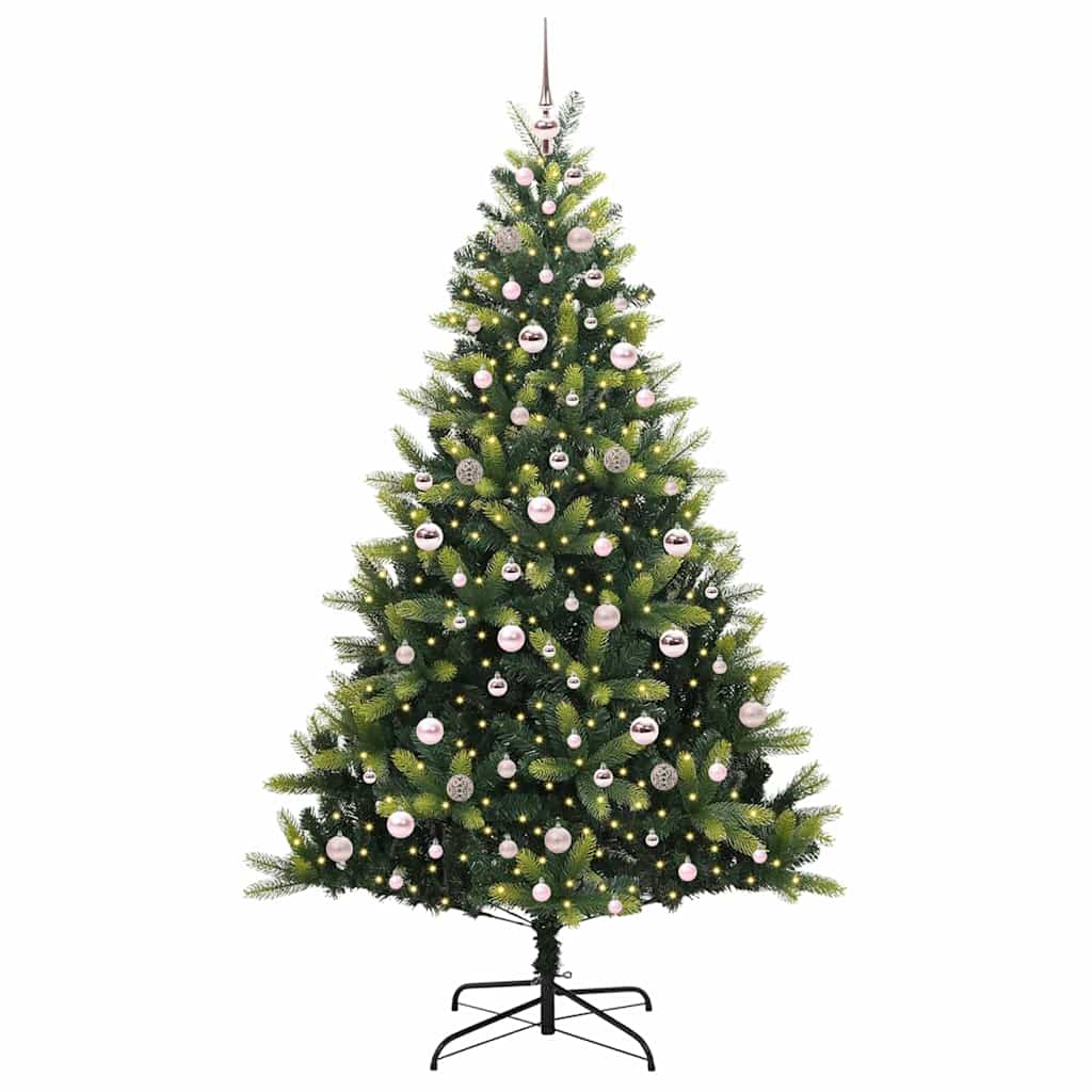 vidaXL Artificial Hinged Christmas Tree 300 LEDs Green 210 cm - 48338