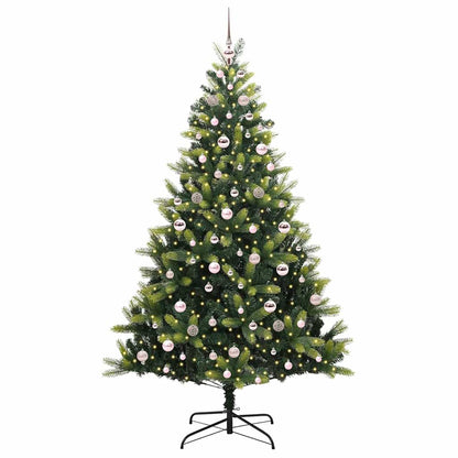 vidaXL Artificial Hinged Christmas Tree 300 LEDs Green 210 cm - 48338