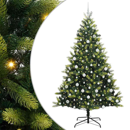 vidaXL Artificial Hinged Christmas Tree 300 LEDs Green 210 cm - 48339