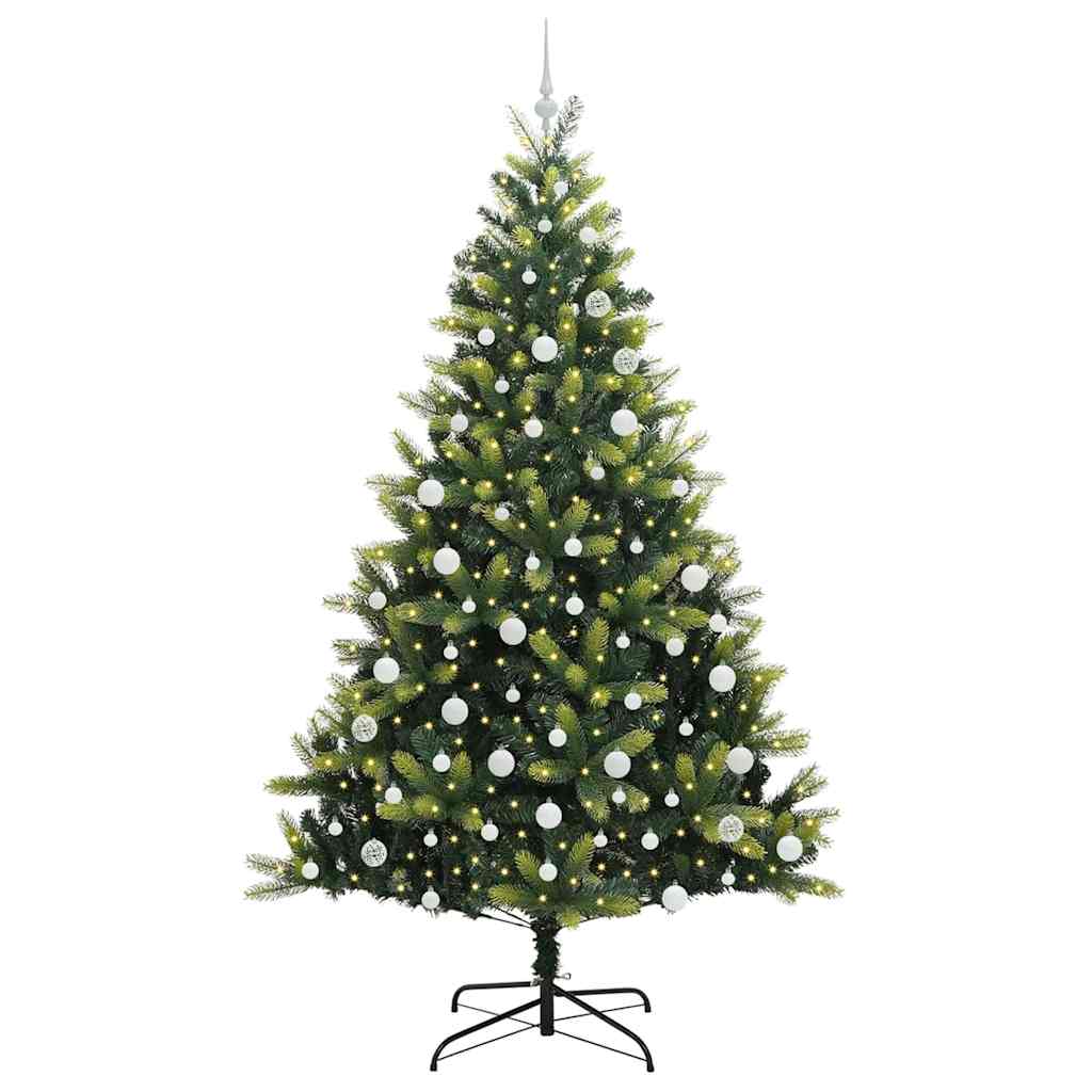 vidaXL Artificial Hinged Christmas Tree 300 LEDs Green 210 cm - 48339
