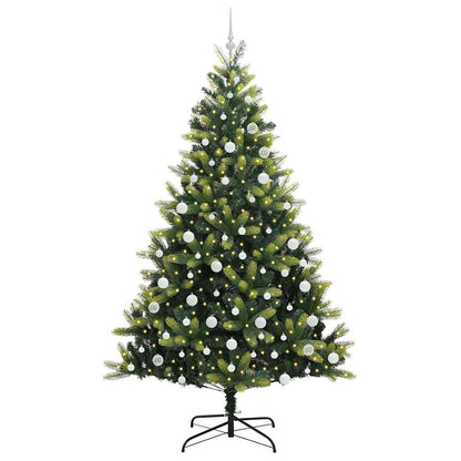 vidaXL Artificial Hinged Christmas Tree 300 LEDs Green 210 cm - 48339