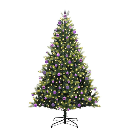 vidaXL Artificial Hinged Christmas Tree 300 LEDs Green 210 cm - 48350