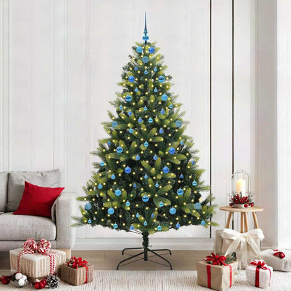 vidaXL Artificial Hinged Christmas Tree 300 LEDs Green 210 cm - 48355