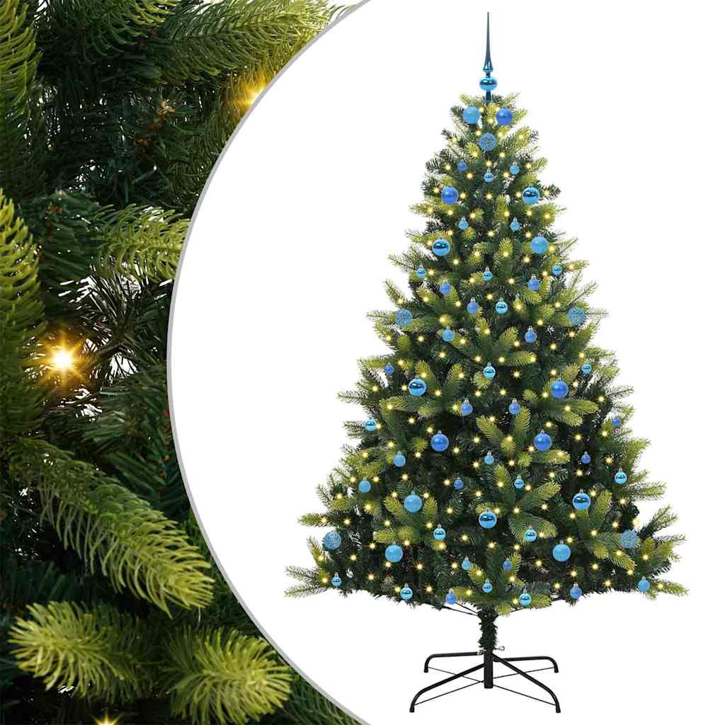 vidaXL Artificial Hinged Christmas Tree 300 LEDs Green 210 cm - 48355