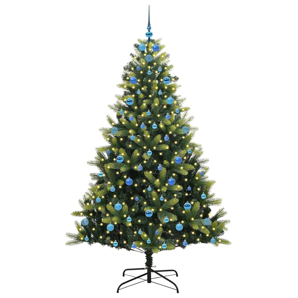 vidaXL Artificial Hinged Christmas Tree 300 LEDs Green 210 cm - 48355