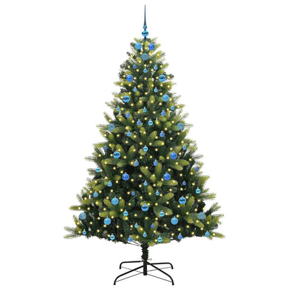 vidaXL Artificial Hinged Christmas Tree 300 LEDs Green 210 cm - 48355