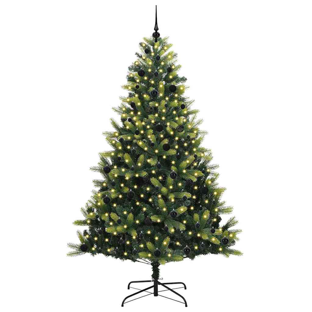 vidaXL Artificial Hinged Christmas Tree 300 LEDs Green 240 cm