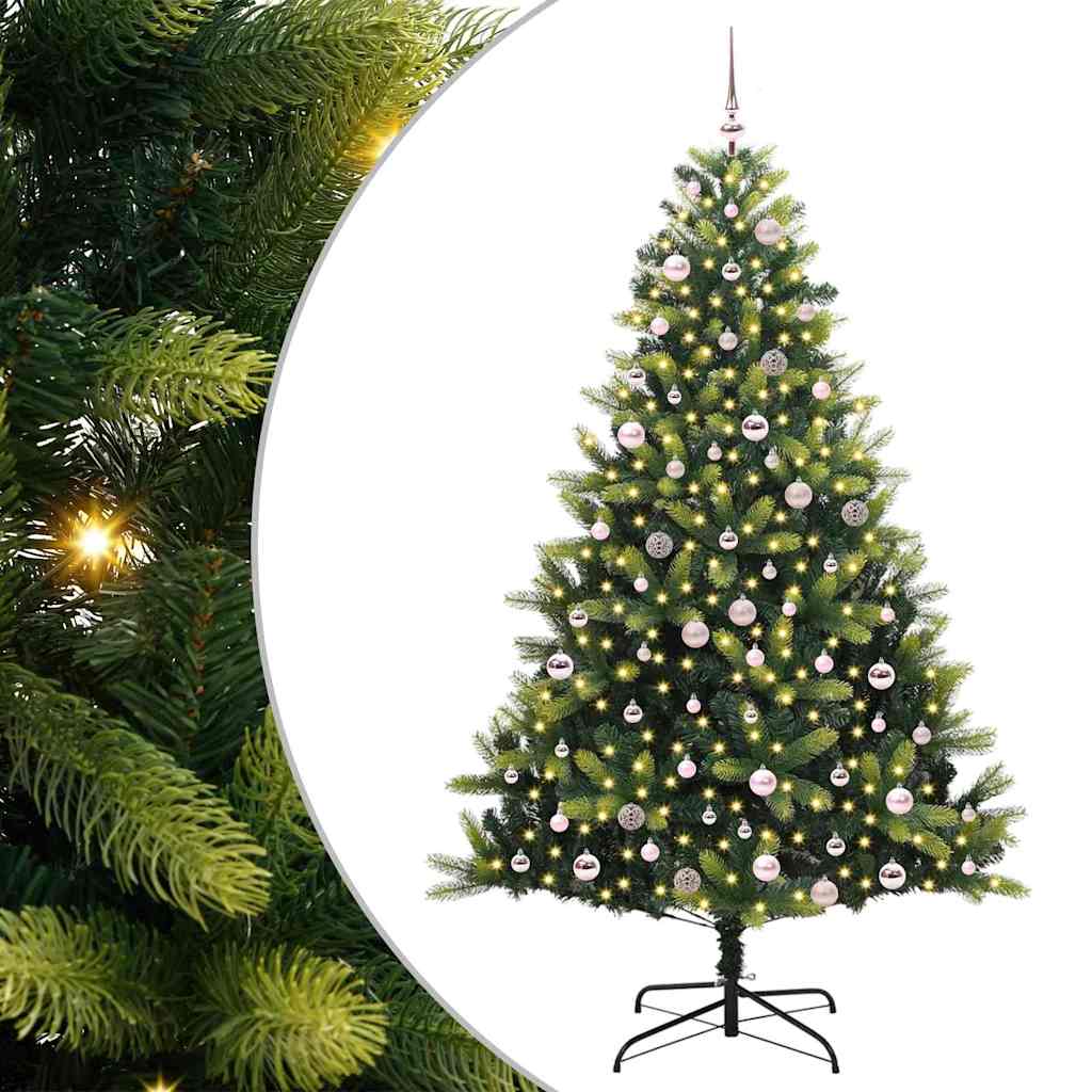 vidaXL Artificial Hinged Christmas Tree 300 LEDs Green 240 cm - 48357