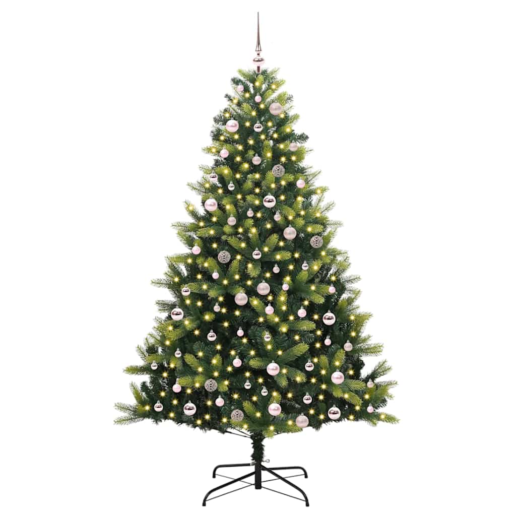 vidaXL Artificial Hinged Christmas Tree 300 LEDs Green 240 cm - 48357