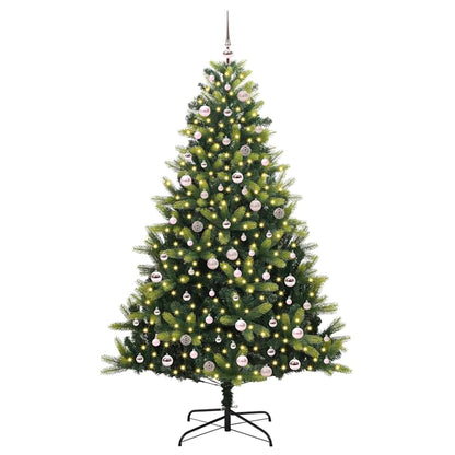 vidaXL Artificial Hinged Christmas Tree 300 LEDs Green 240 cm - 48357