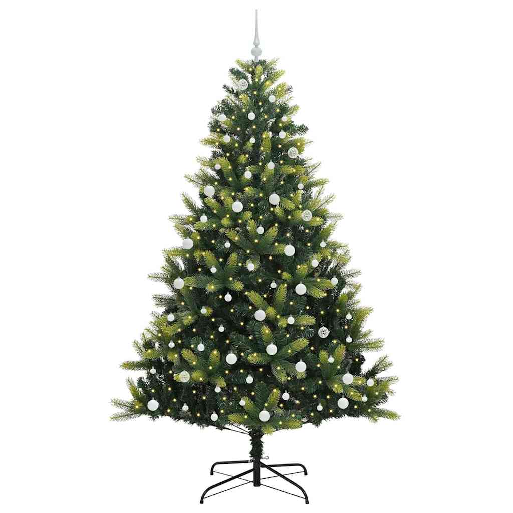 vidaXL Artificial Hinged Christmas Tree 300 LEDs Green 240 cm - 48358