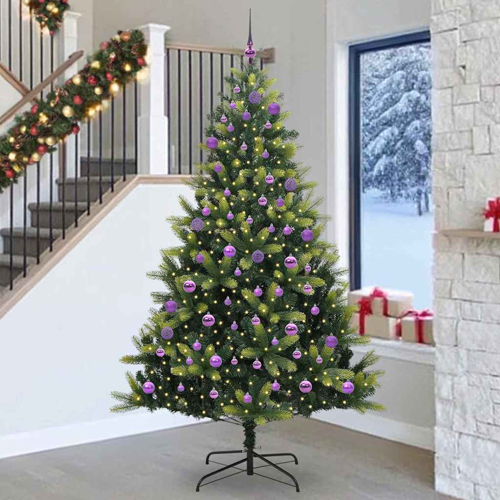 vidaXL Artificial Hinged Christmas Tree 300 LEDs Green 240 cm - 48371