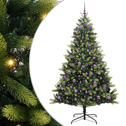vidaXL Artificial Hinged Christmas Tree 300 LEDs Green 240 cm - 48371