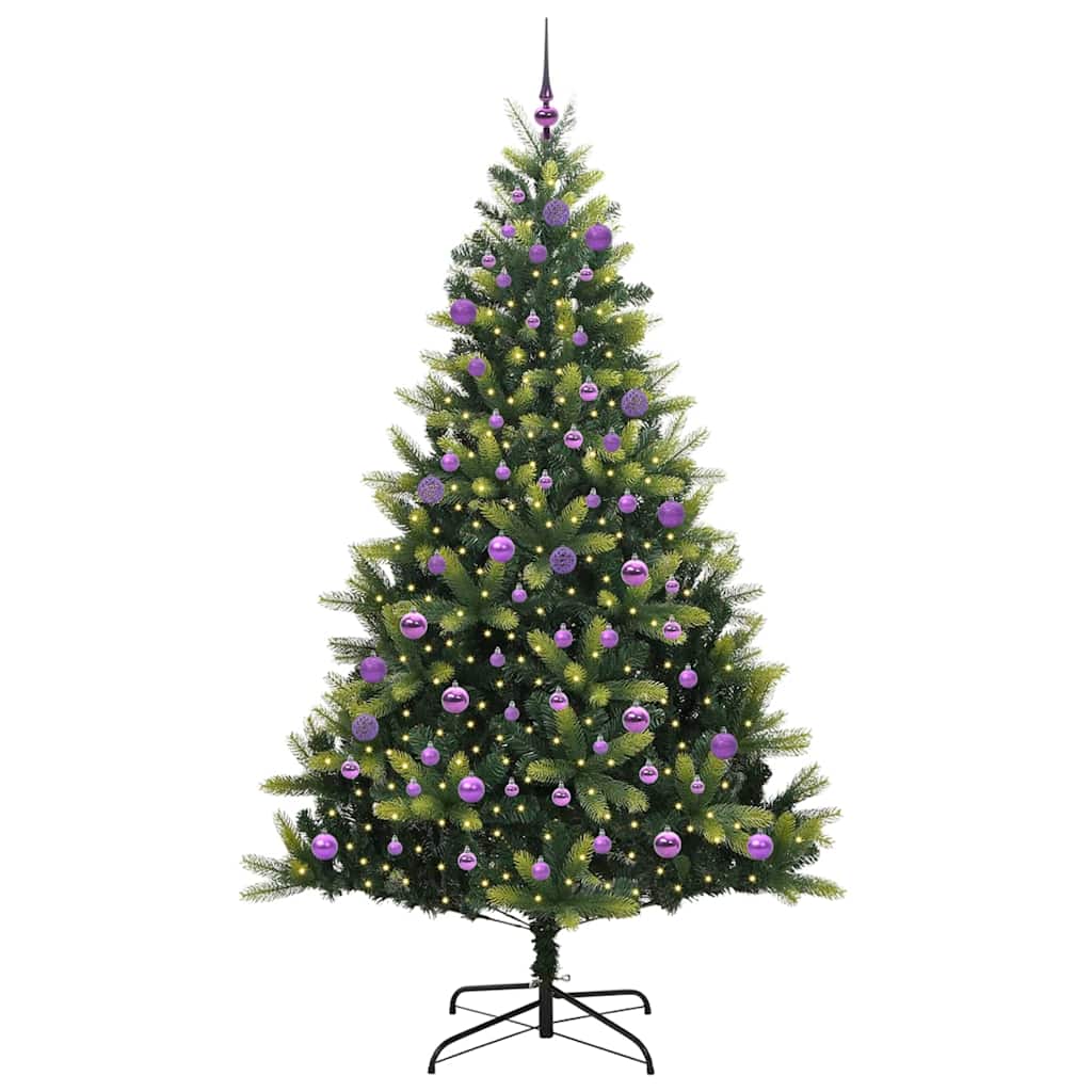 vidaXL Artificial Hinged Christmas Tree 300 LEDs Green 240 cm - 48371