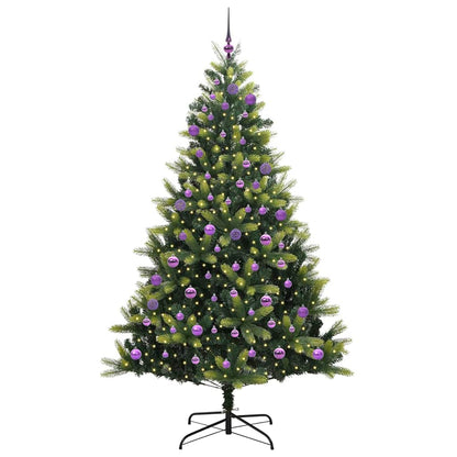 vidaXL Artificial Hinged Christmas Tree 300 LEDs Green 240 cm - 48371