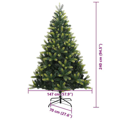 vidaXL Artificial Hinged Christmas Tree 300 LEDs Green 240 cm - 48376