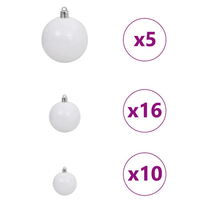 vidaXL Artificial Christmas Tree White 180 cm - 48488