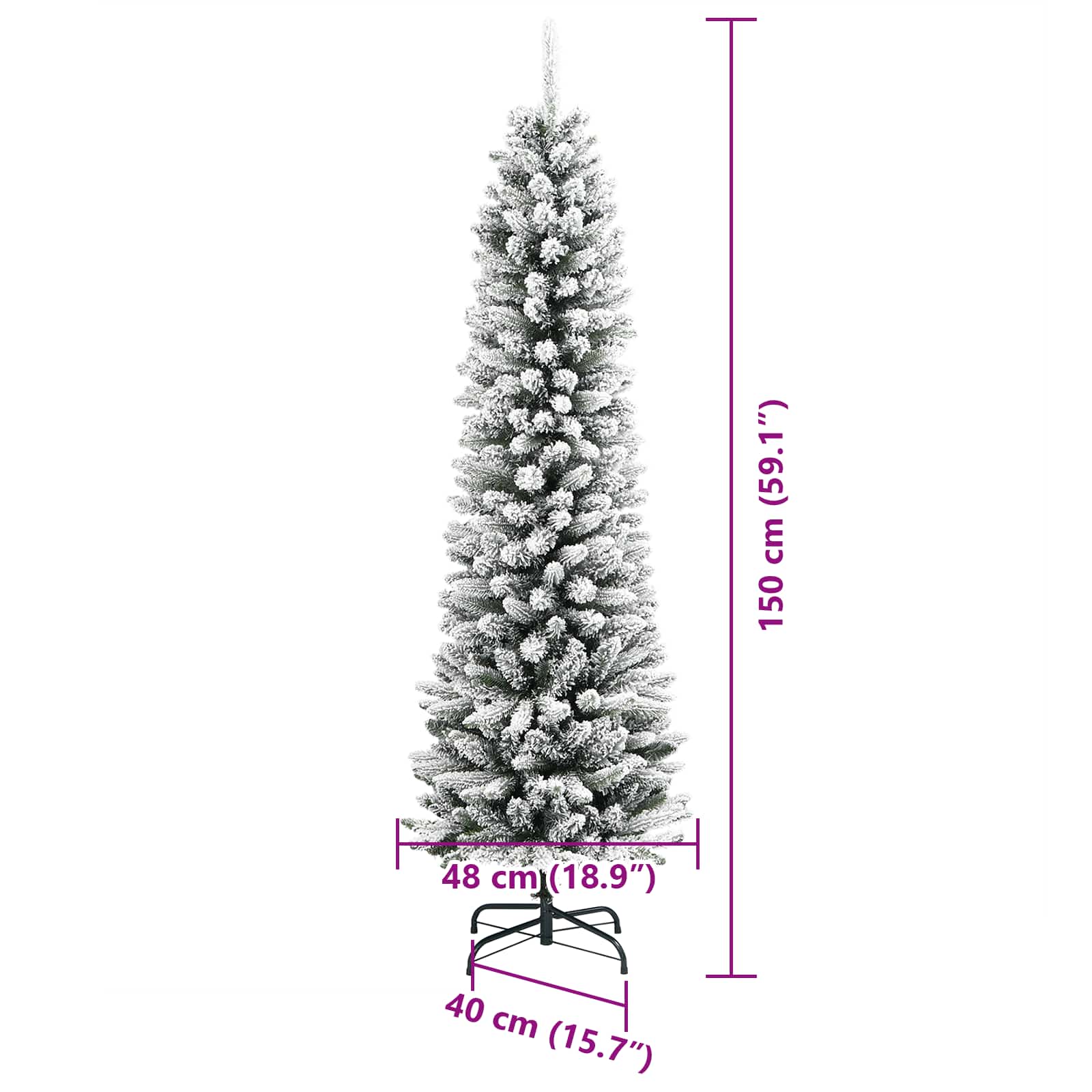 vidaXL Artificial Christmas Tree White 150 cm - 48654