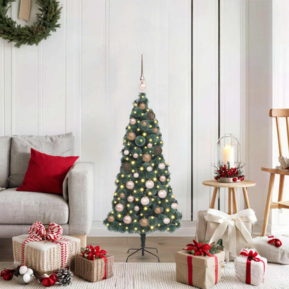 vidaXL Artificial Pre-lit Christmas Tree with Ball Set Green 120 cm