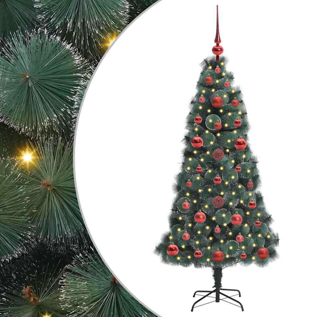 vidaXL Artificial Pre-lit Christmas Tree with Ball Set Green 120 cm - 48821