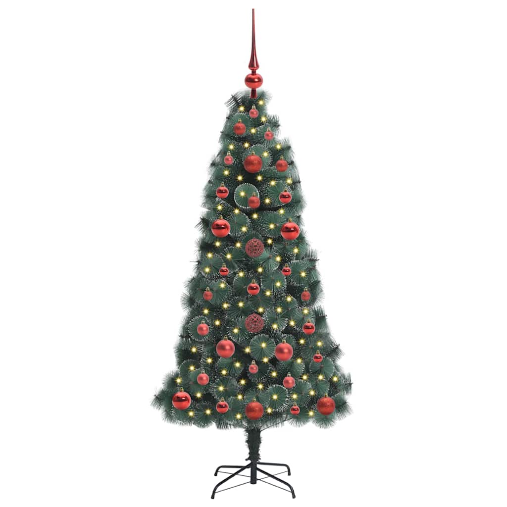 vidaXL Artificial Pre-lit Christmas Tree with Ball Set Green 120 cm - 48821