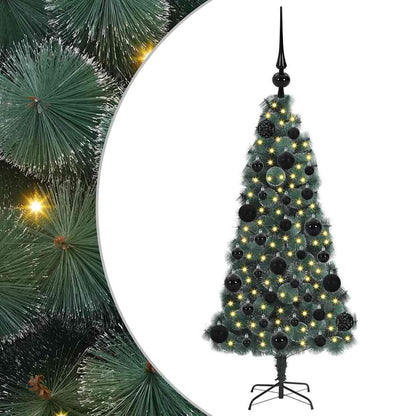 vidaXL Artificial Pre-lit Christmas Tree with Ball Set Green 120 cm - 48830