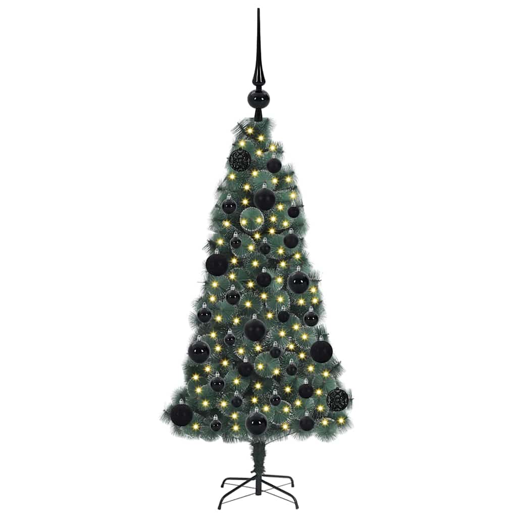 vidaXL Artificial Pre-lit Christmas Tree with Ball Set Green 120 cm - 48830