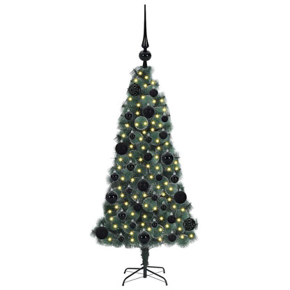 vidaXL Artificial Pre-lit Christmas Tree with Ball Set Green 120 cm - 48830
