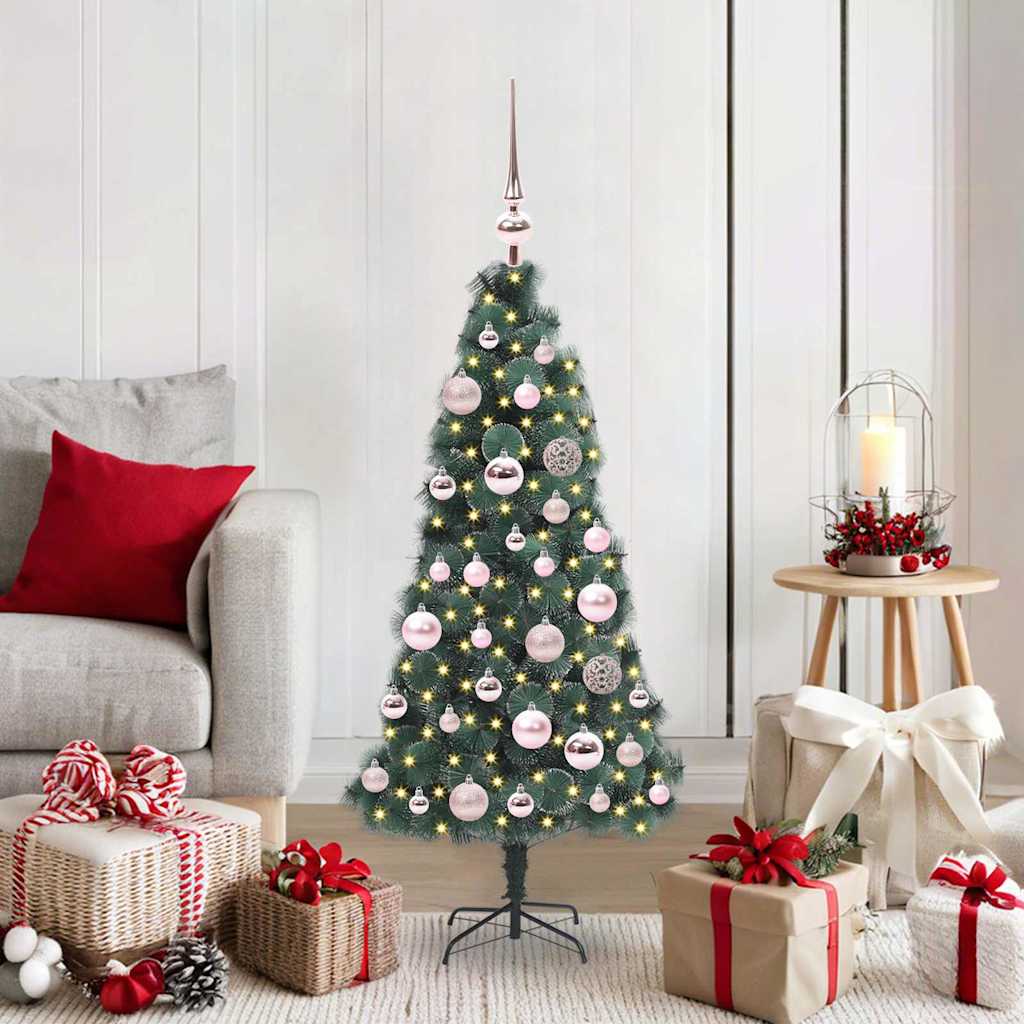 vidaXL Artificial Pre-lit Christmas Tree with Ball Set Green 120 cm - 48831