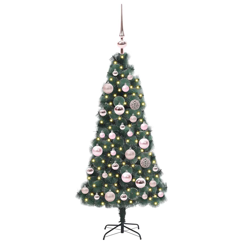 vidaXL Artificial Pre-lit Christmas Tree with Ball Set Green 120 cm - 48831