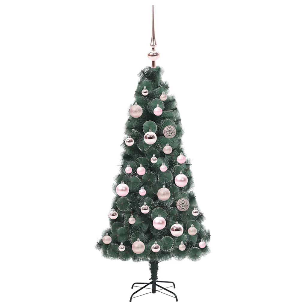 vidaXL Artificial Pre-lit Christmas Tree with Ball Set Green 120 cm - 48831