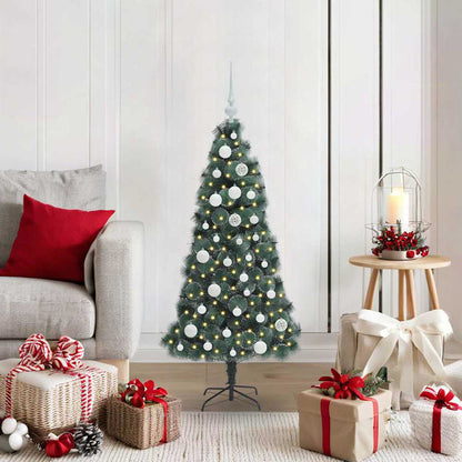 vidaXL Artificial Pre-lit Christmas Tree with Ball Set Green 120 cm - 48844