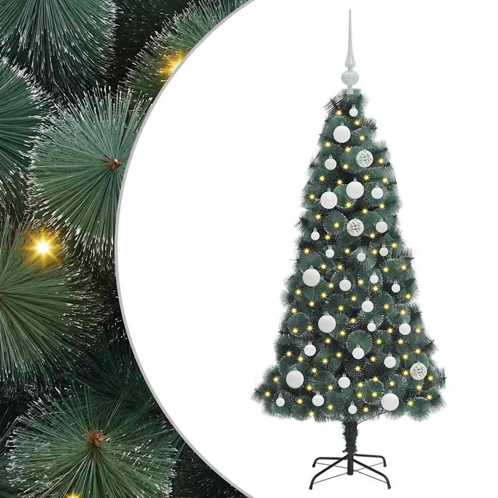 vidaXL Artificial Pre-lit Christmas Tree with Ball Set Green 120 cm - 48844