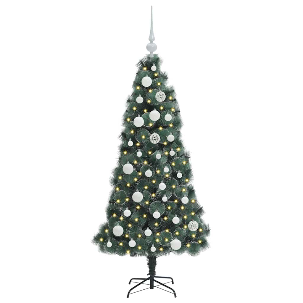 vidaXL Artificial Pre-lit Christmas Tree with Ball Set Green 120 cm - 48844