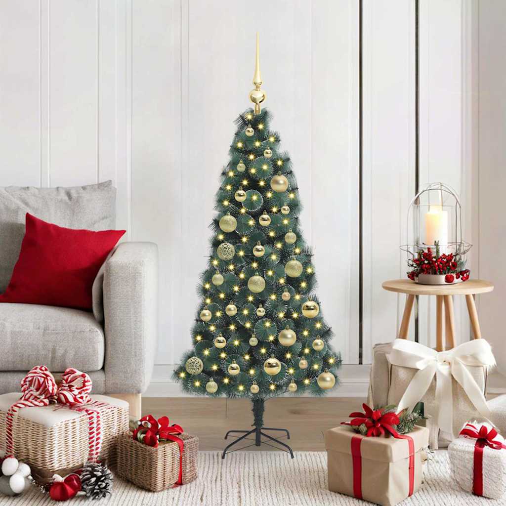 vidaXL Artificial Pre-lit Christmas Tree with Ball Set Green 120 cm - 48853