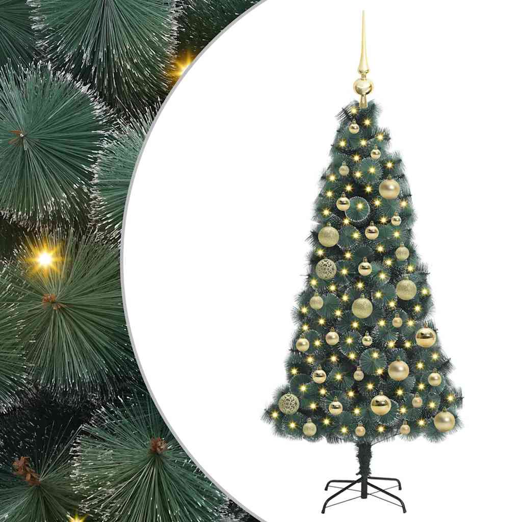 vidaXL Artificial Pre-lit Christmas Tree with Ball Set Green 120 cm - 48853