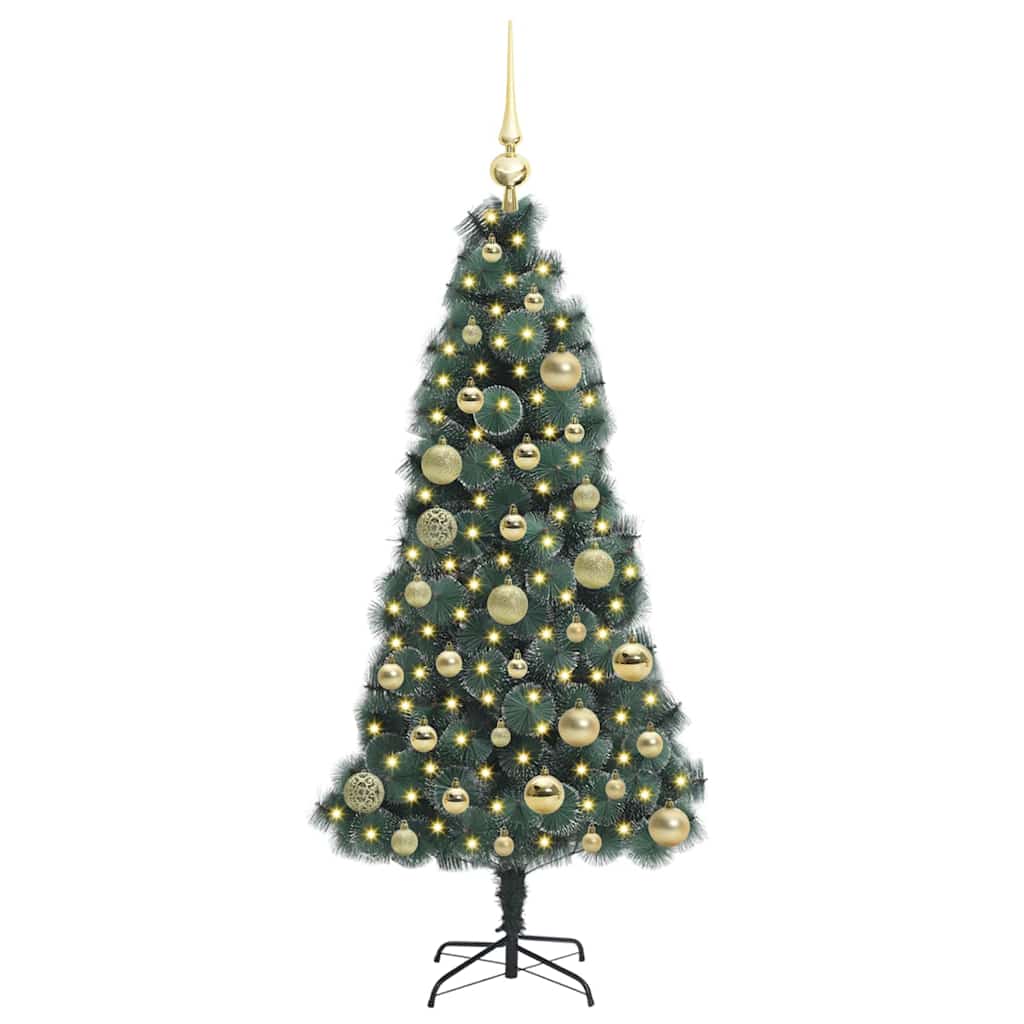 vidaXL Artificial Pre-lit Christmas Tree with Ball Set Green 120 cm - 48853