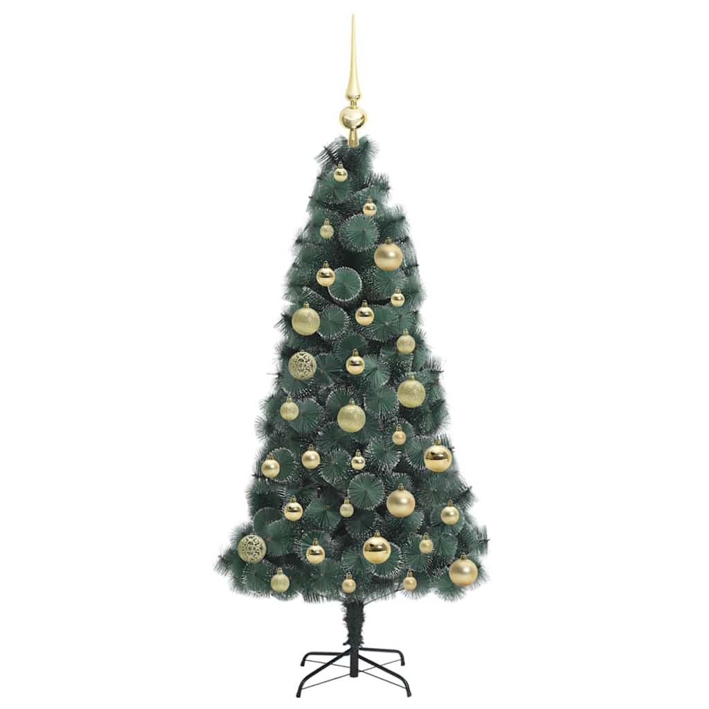 vidaXL Artificial Pre-lit Christmas Tree with Ball Set Green 120 cm - 48853
