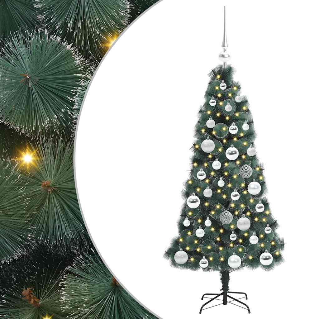 vidaXL Artificial Pre-lit Christmas Tree with Ball Set Green 120 cm - 48854