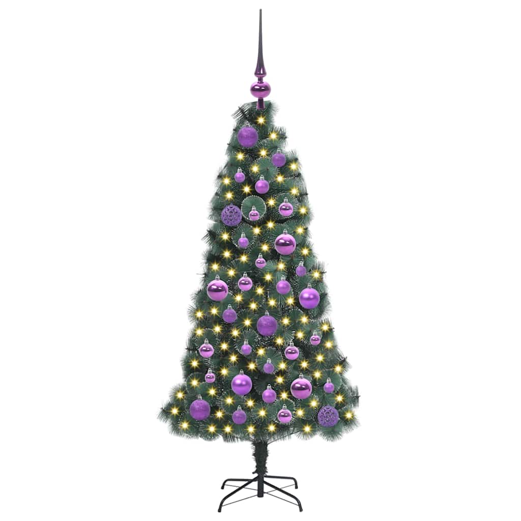 vidaXL Artificial Pre-lit Christmas Tree with Ball Set Green 120 cm - 48858