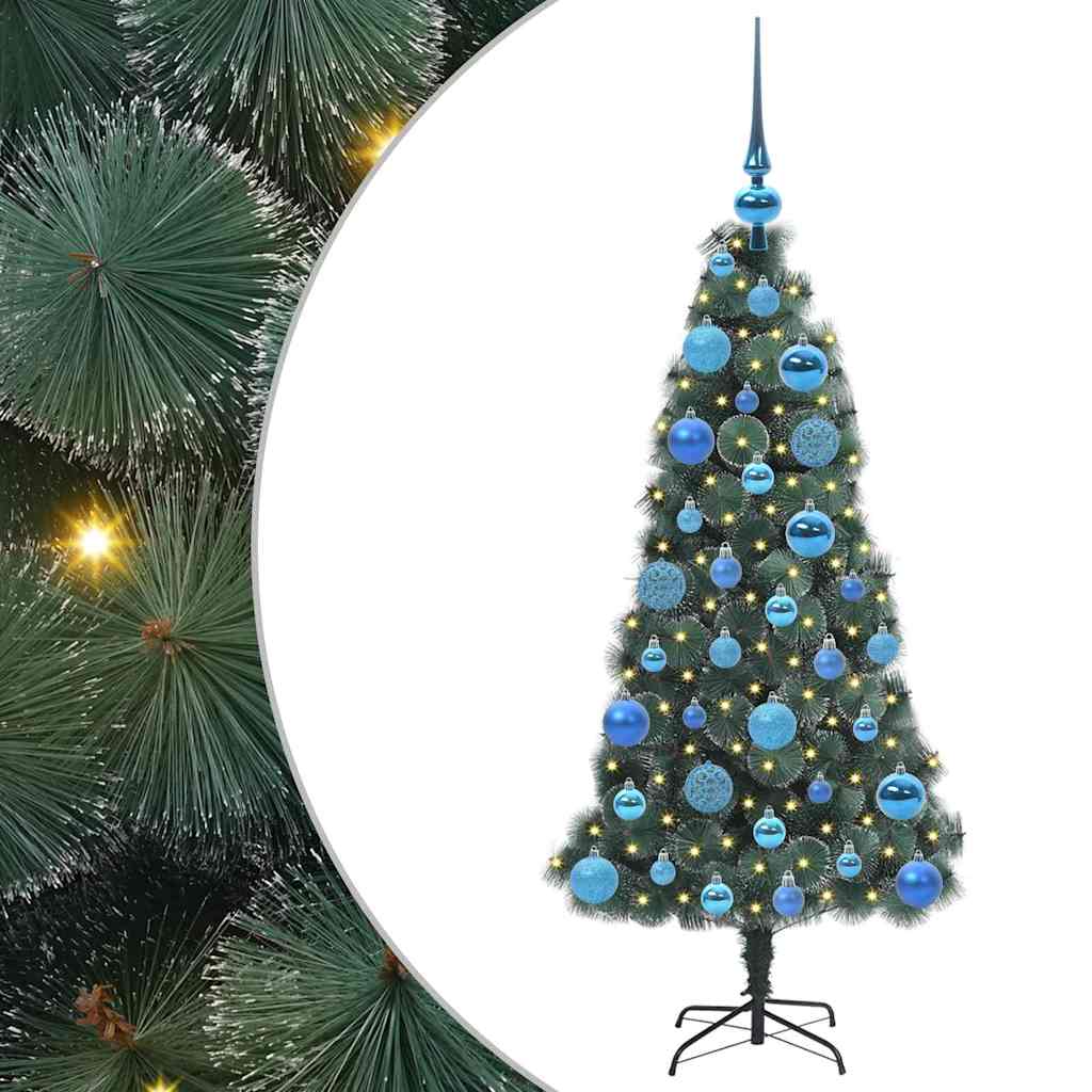 vidaXL Artificial Pre-lit Christmas Tree with Ball Set Green 120 cm - 48869