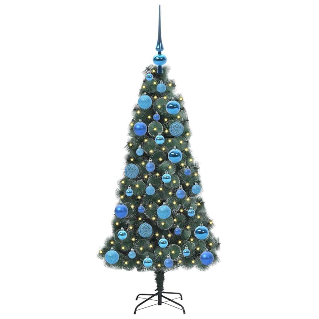 vidaXL Artificial Pre-lit Christmas Tree with Ball Set Green 120 cm - 48869