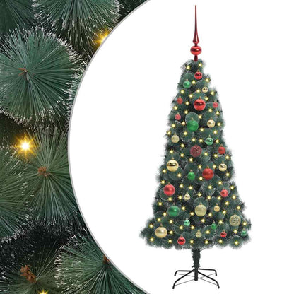 vidaXL Artificial Pre-lit Christmas Tree with Ball Set Green 120 cm - 48872