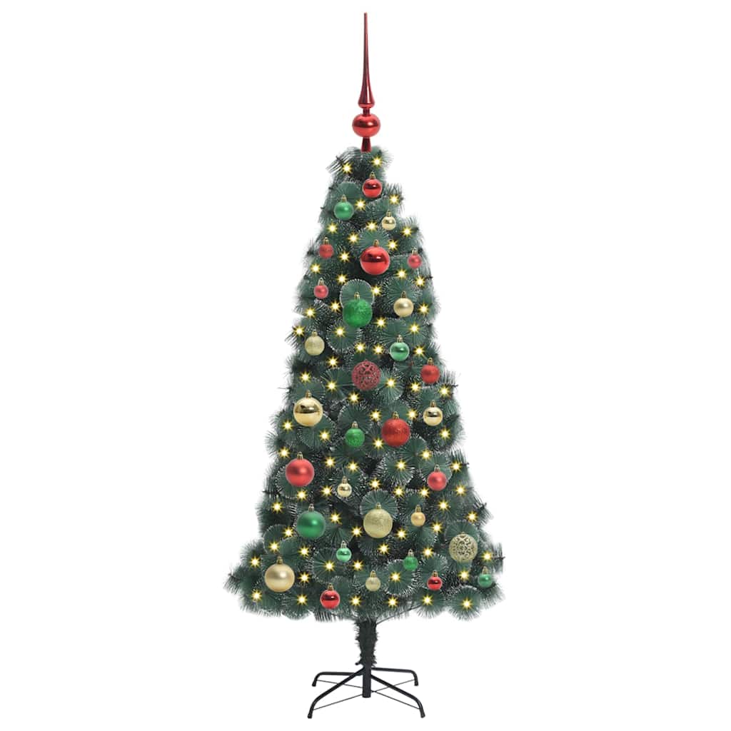 vidaXL Artificial Pre-lit Christmas Tree with Ball Set Green 120 cm - 48872