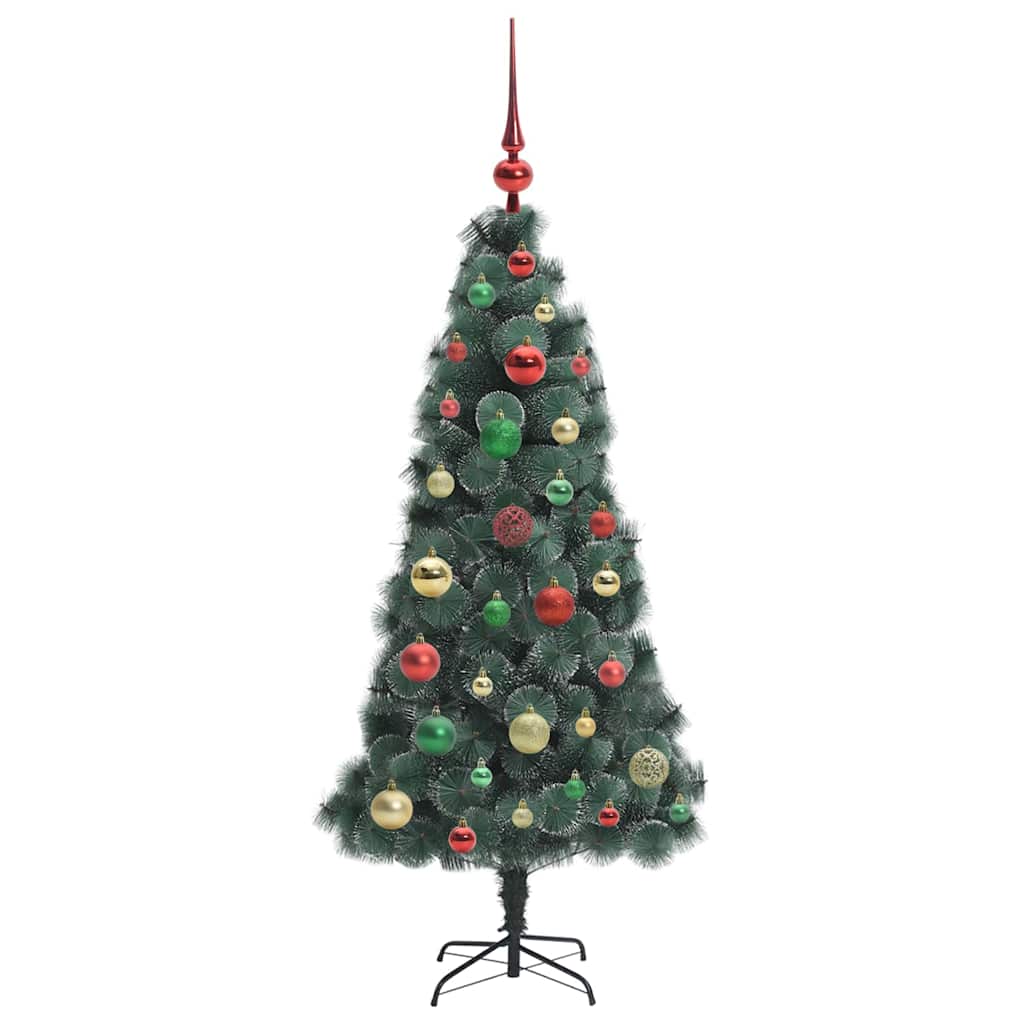 vidaXL Artificial Pre-lit Christmas Tree with Ball Set Green 120 cm - 48872
