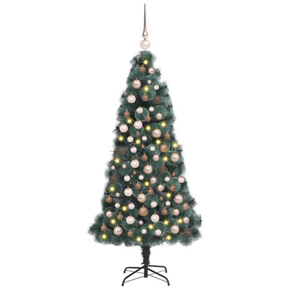 vidaXL Artificial Pre-lit Christmas Tree with Ball Set Green 150 cm