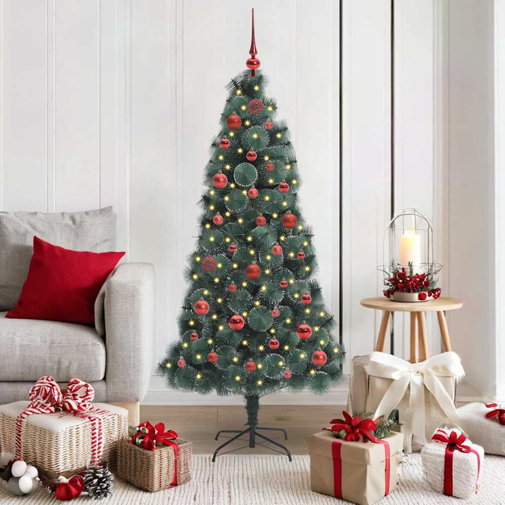 vidaXL Artificial Pre-lit Christmas Tree with Ball Set Green 150 cm - 48881